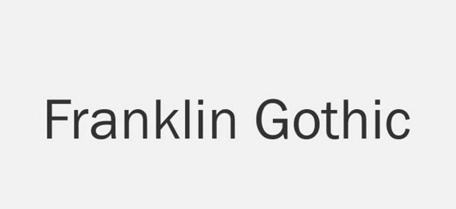typeface name "Franklin Gothic" printed in a large, clean sans-serif font against a plain white background