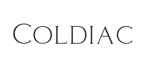 The word "COLDIAC" displayed in an elegant, thin-stroke serif font against a plain white background.