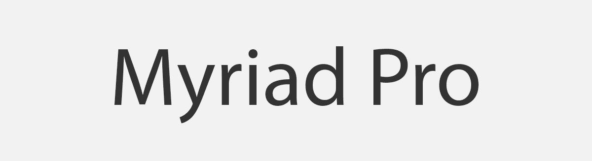 "Myriad Pro" font sample text